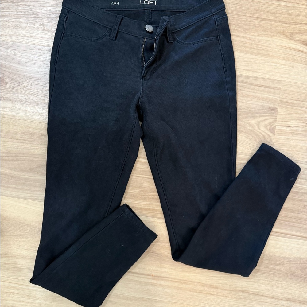 LOFT Women's Dark Black Skinny Jeans